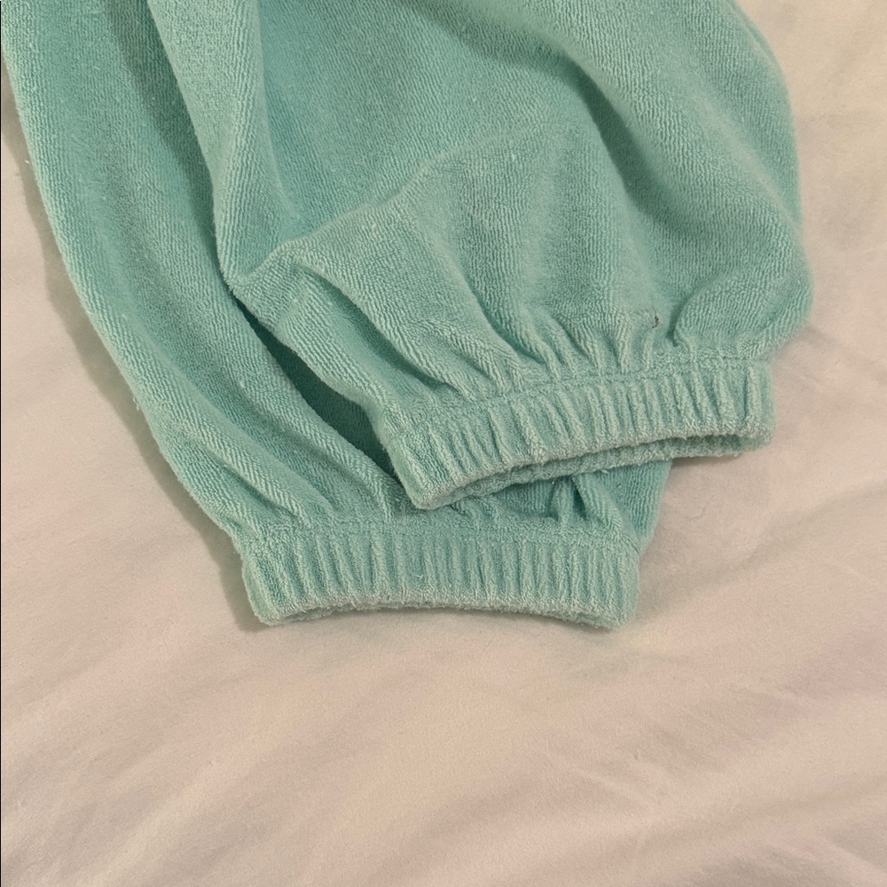 Stoney Clover Lane SCL x DONNI. Teal Terry Cloth Women's Joggers - Picture 2 of 5